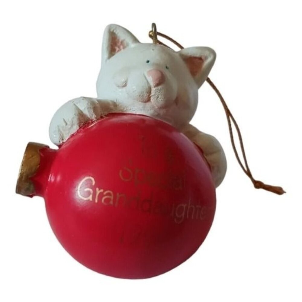Bundle of 6 ornaments included bear,rabbit,girl big holiday hug ,a cat - Picture 3 of 12